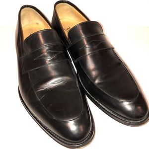 BARIONI LEATHER  BLACK DRESS SHOES MADE IN ITALY